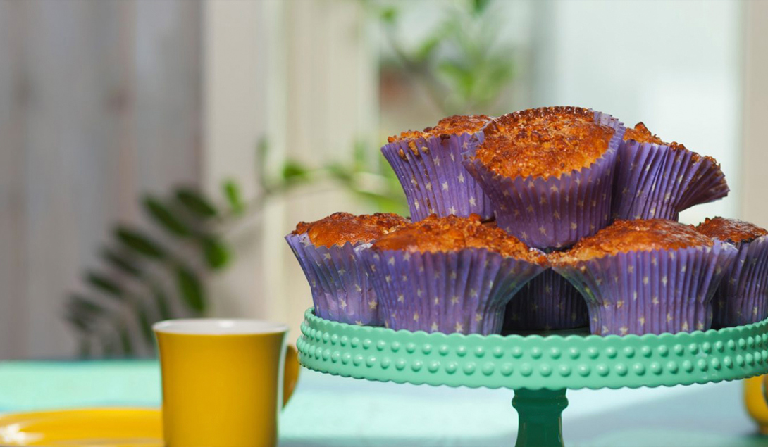 Nystekte muffins fra Marens bakeri 